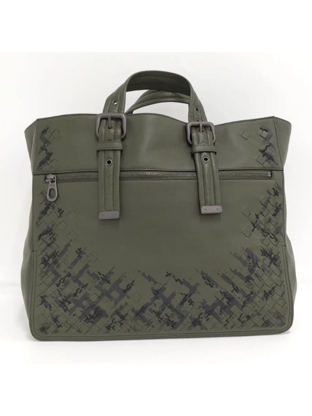 Bottega Veneta Tote Intrecciato Leather Khaki